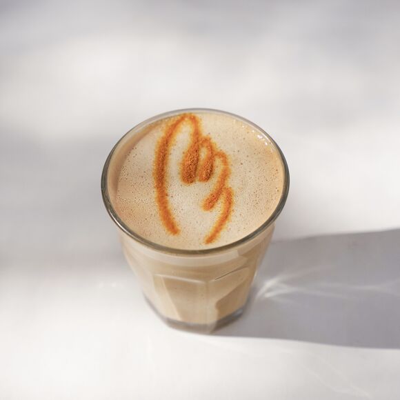 <p>seasonal pumpkin flat white</p>