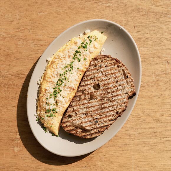 <p>omelet with parmesan</p>