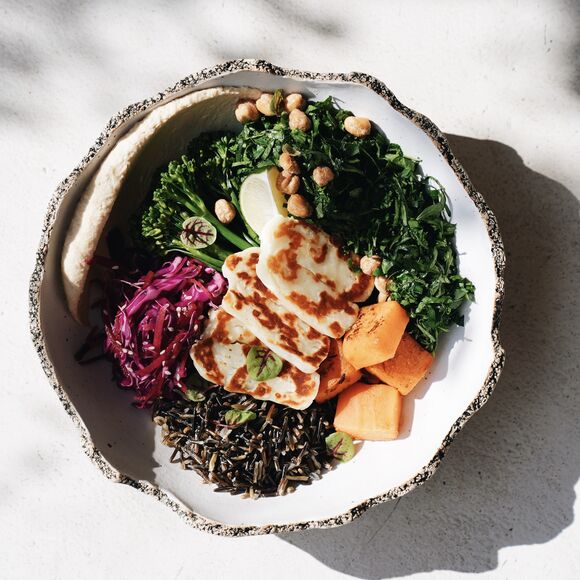 wellness halloumi bowl