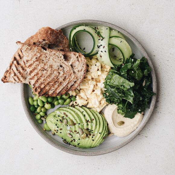 <p>angel brekkie with fried tofu</p>