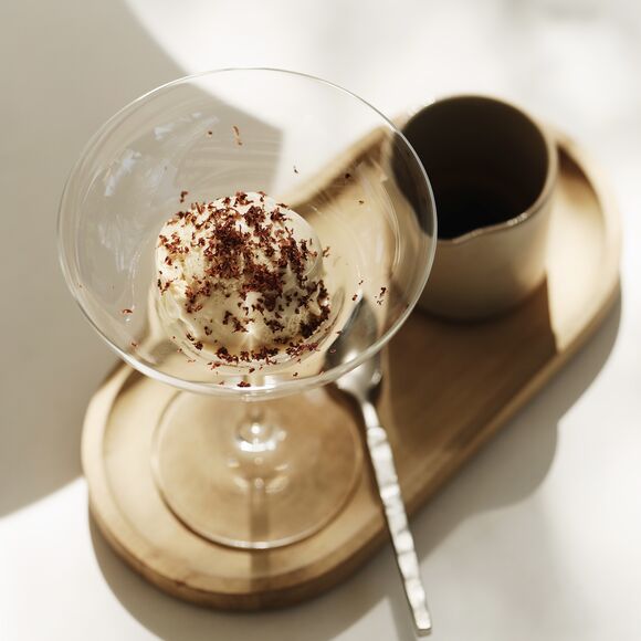 <p>coffee affogato with vanilla ice cream</p>