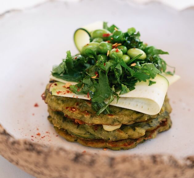 <p>zucchini pancakes</p>