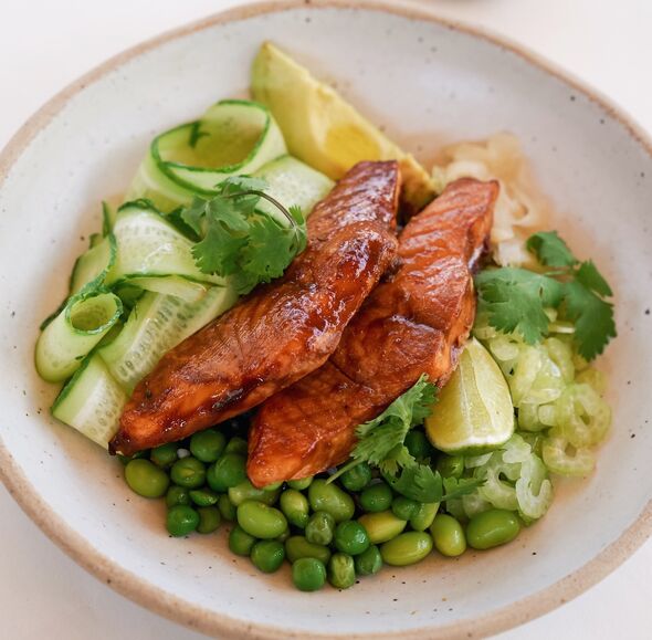 <p>miso salmon bowl </p>