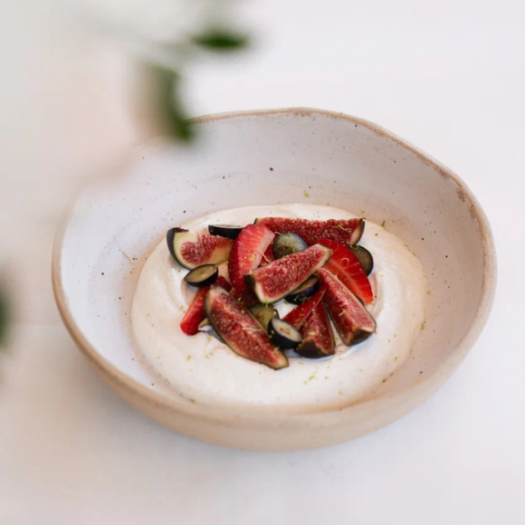 <p>whipped ricotta with berries</p>